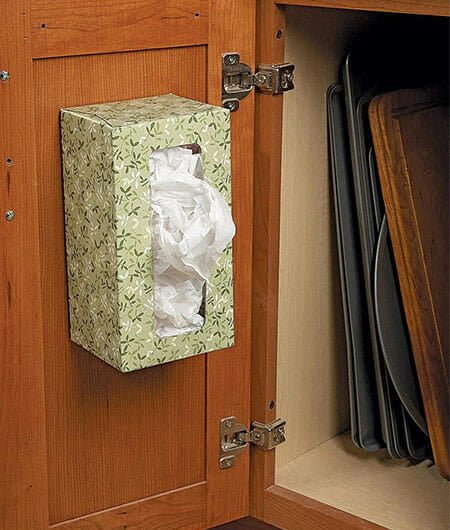 مرتب کردن آشپزخانه جعبه دستمال کاغذی برای نظم به آشپزخانه