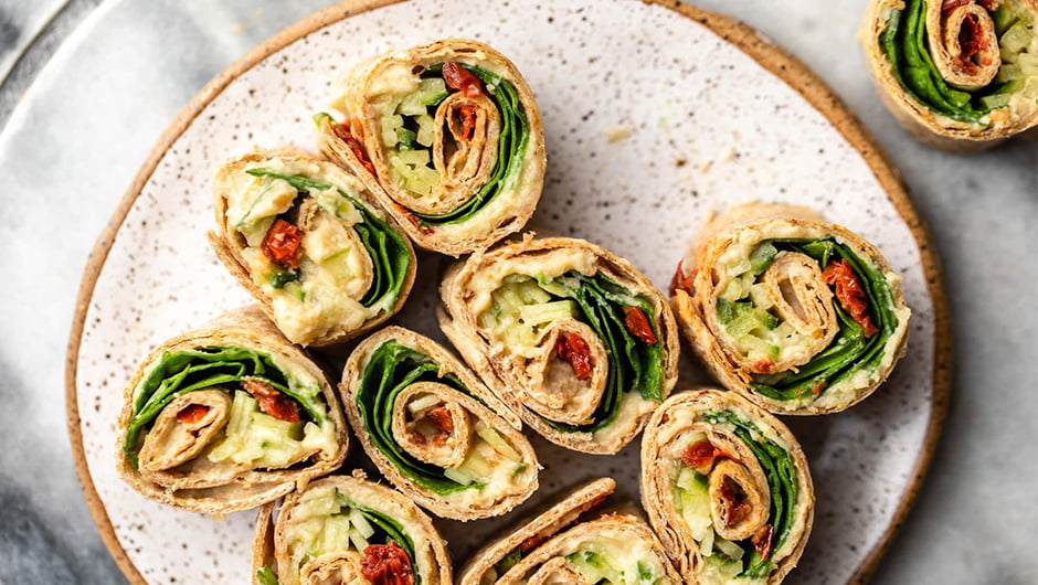 لقمه حمص و سبزیجات