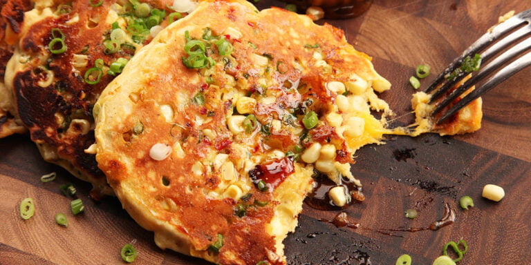 طرز تهیه پنکیک پنیر و بیکن