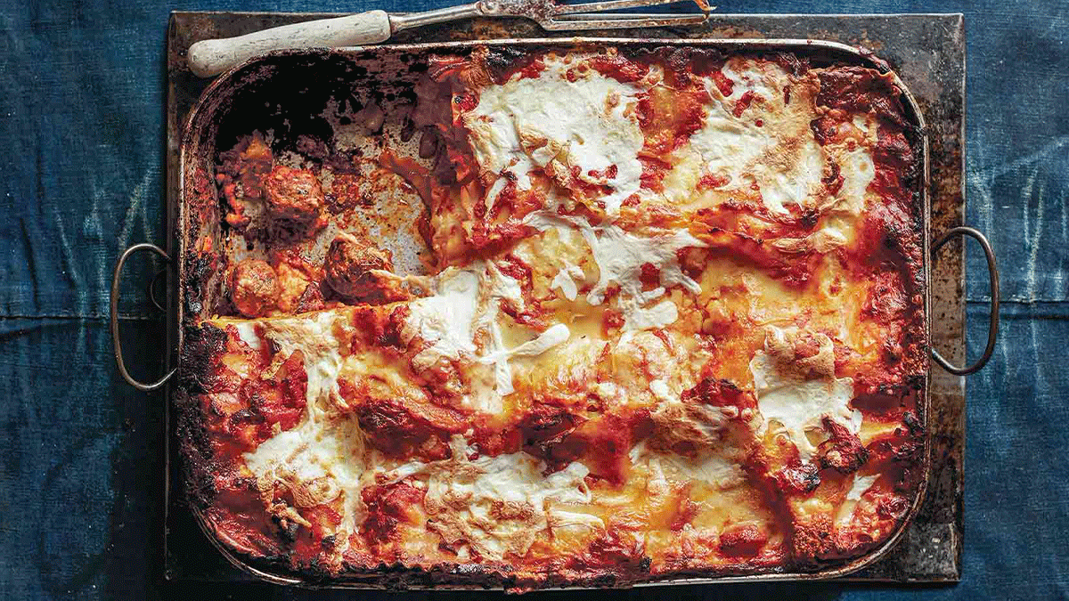 لازانیا با خوراک میت بال