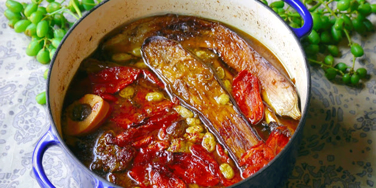 خورشت بادمجان بدون گوشت