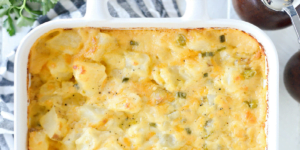 سیب زمینی با پنیر پیتزا در فر