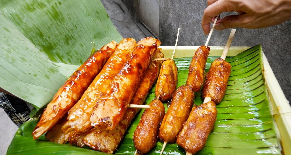 مانیل فیلیپین شهر غذاهای برشته شده